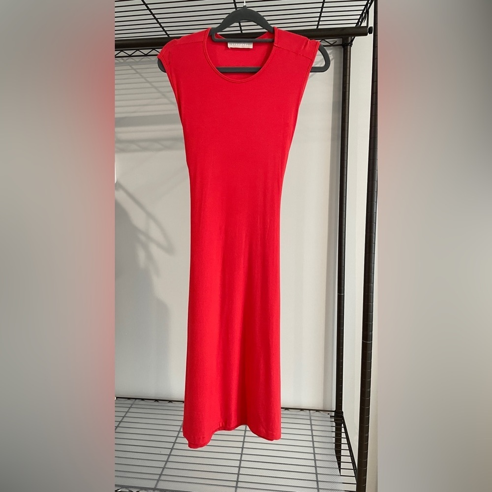 Stefanel red tie back dress size M